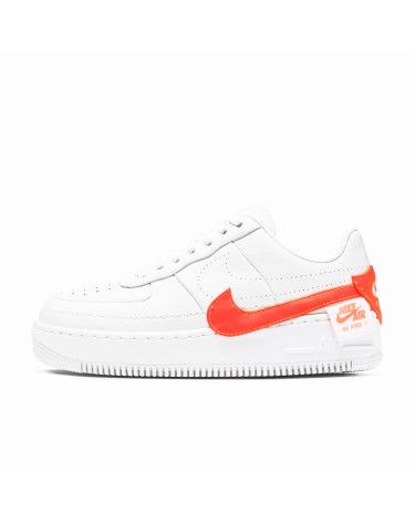 Nike Air Force 1 Jester Trainers White Hyper Crimson CN0139 100