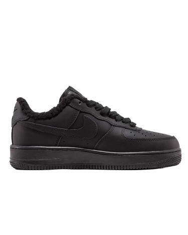 Nike Air Force Low Black Winter С МЕХОМ