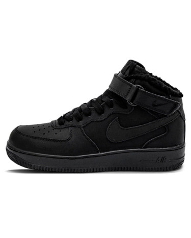 Nike Air Force 1 High Black Winter с МЕХОМ