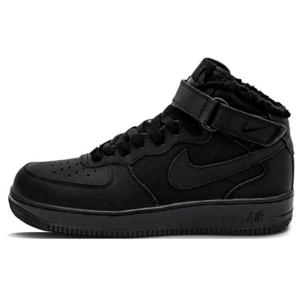 Nike Air Force 1 High Black Winter с МЕХОМ
