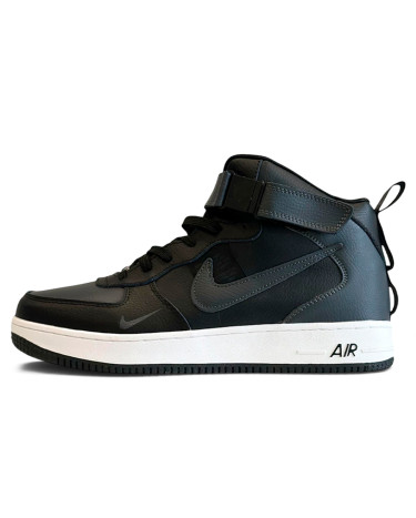 Nike Air Force 1 Utility HIgh Black White Winter с МЕХОМ