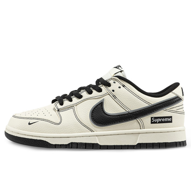 Nike SB Dunk Low x Supreme Double Swoosh Beige Black