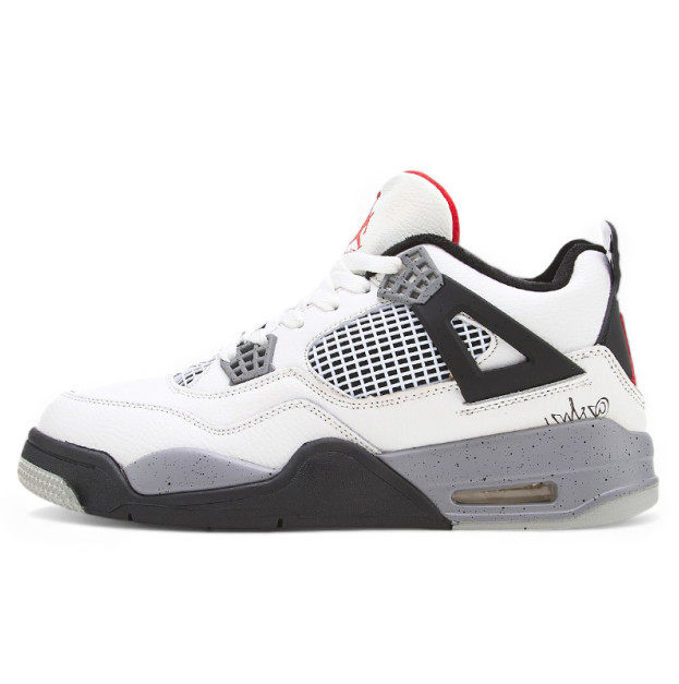 Jordan 4 Cement White Grey Black С МЕХОМ