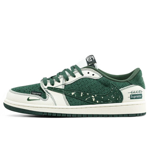 Jordan 1 Retro Low x Travis Scott x Gucci x Supreme Top Green