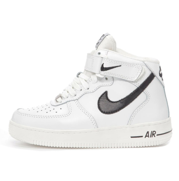 Nike Air Force 1 High White Black Winter С МЕХОМ