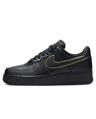 Nike Air Force 1 Low Essential Black Gold Swoosh AO2132-005