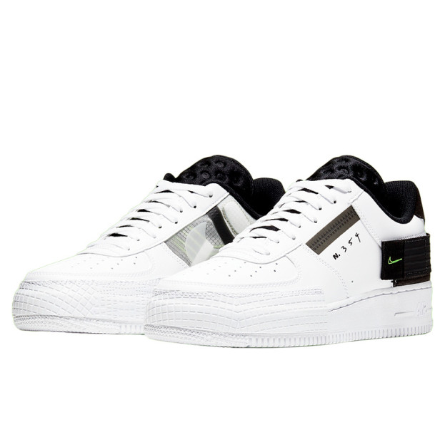 Nike Air Force 1 Type White Black Volt AT7859-101