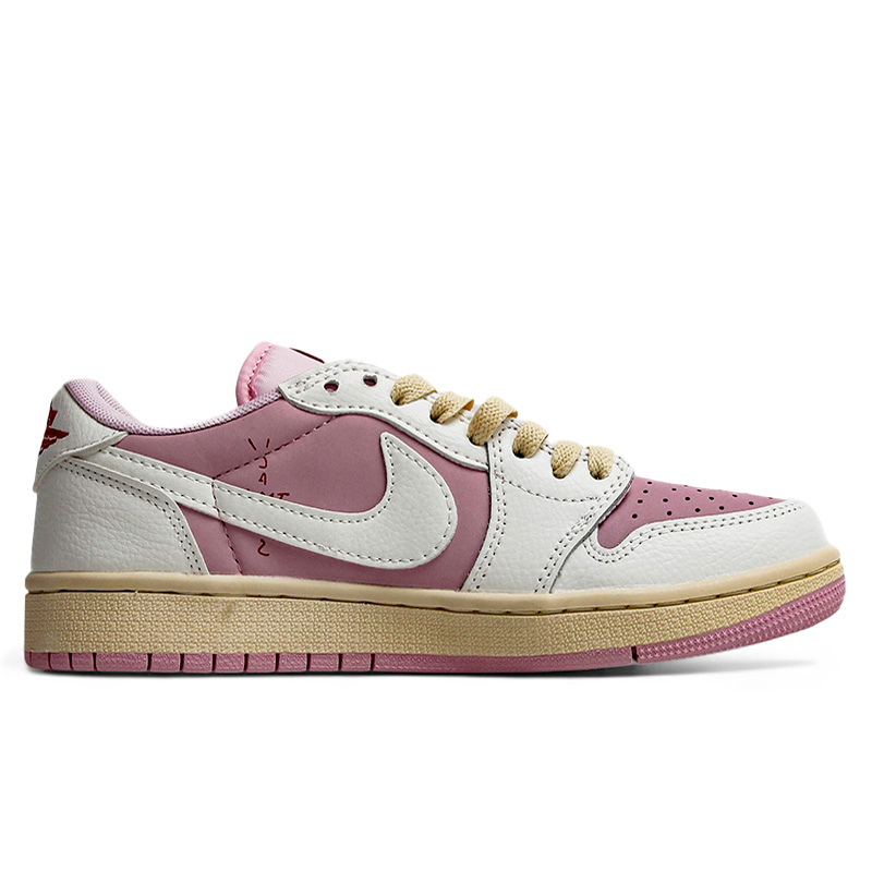 Jordan 1 Low x Travis Scott Pink White Beige купить с