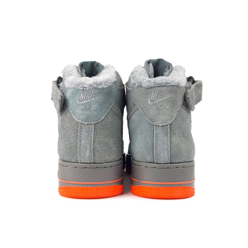 Nike Air Force 1 High Grey Red Suede Winter